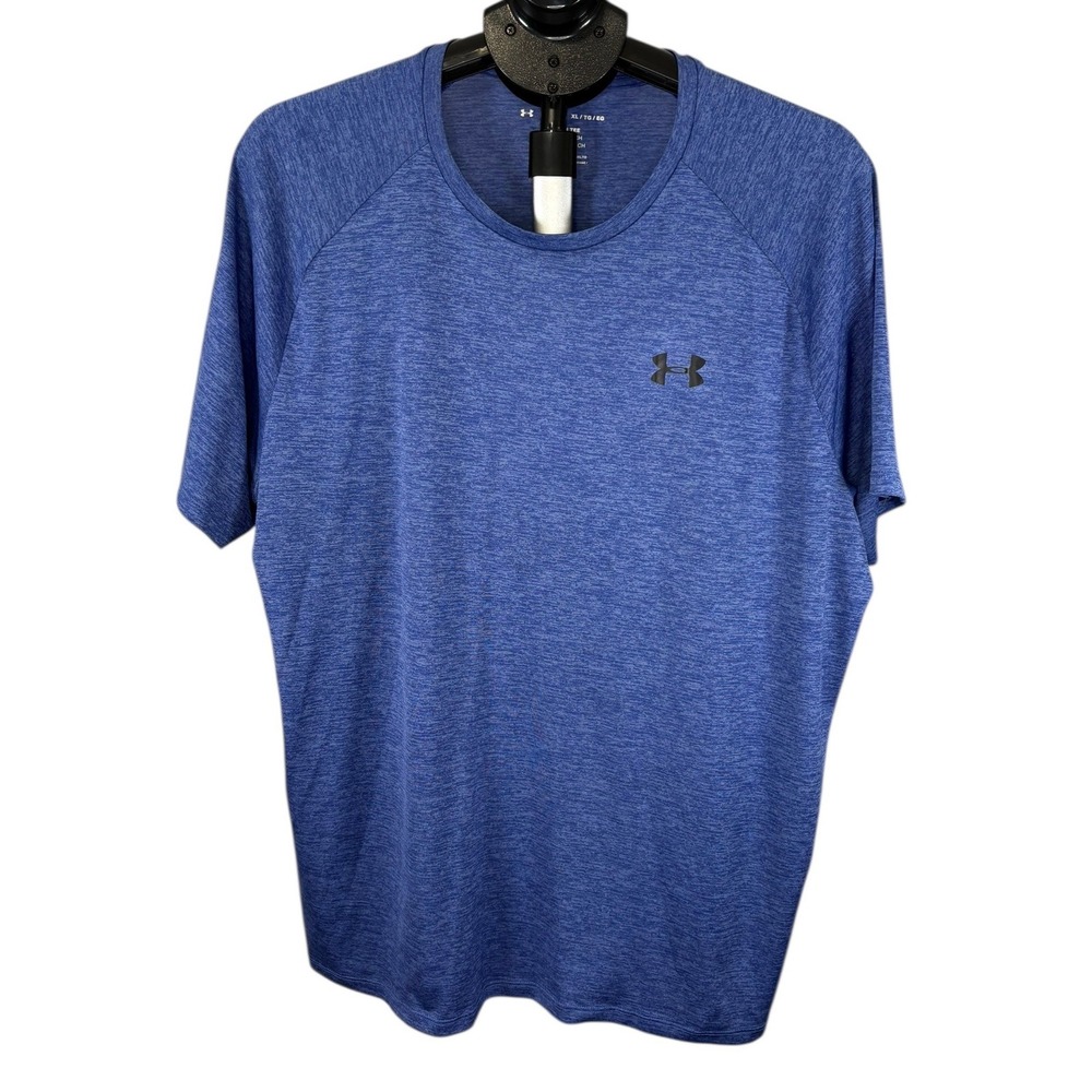 Under Armour Mens HeatGear Tech Tee Bundle 4 Pack XL Orange Blue Grey Cream - Picture 6 of 16